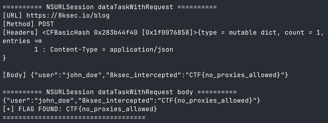 ClearRoute NSURLSession request flag capture