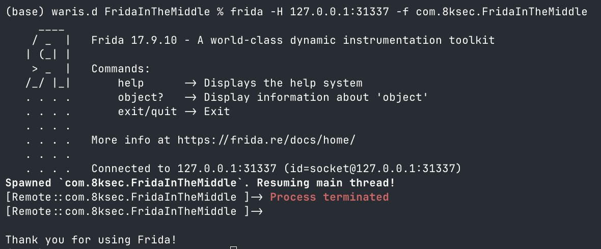 Initial Frida detection