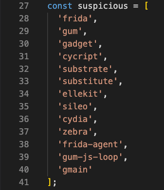 Suspicious keyword list