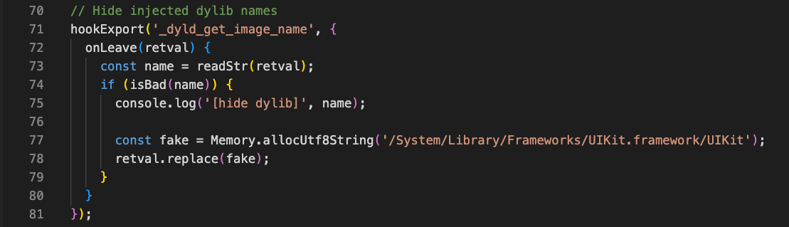 Dynamic library hiding