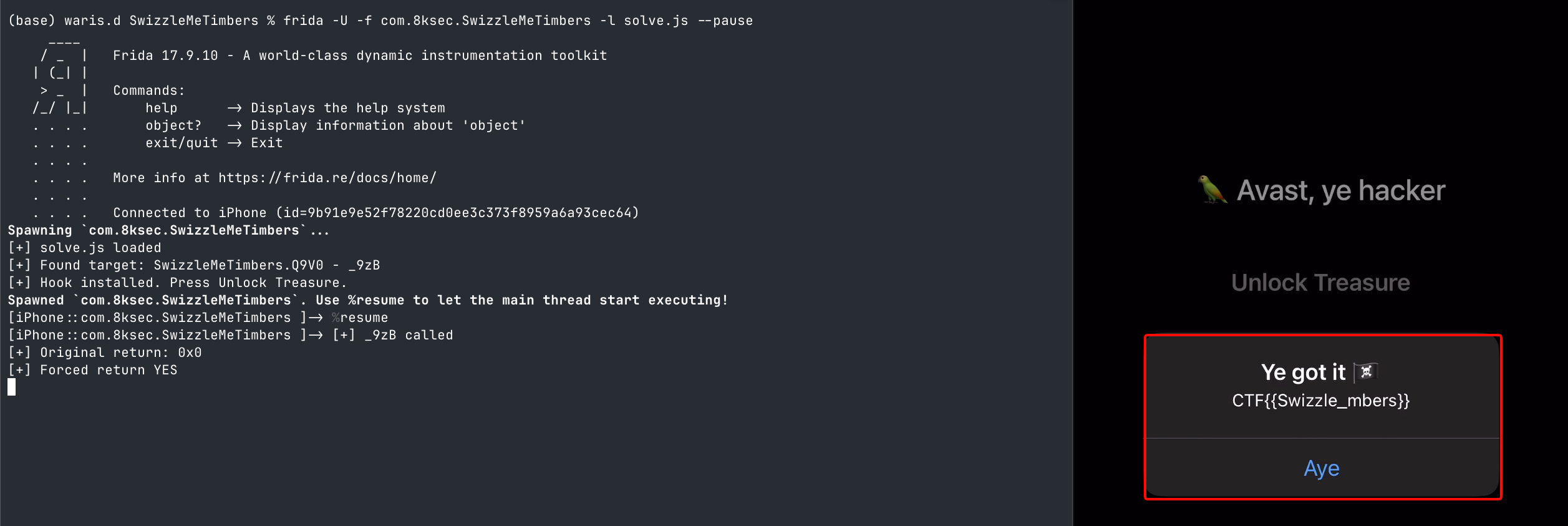 Solving SwizzleMeTimbers by forcing _9zB to YES
