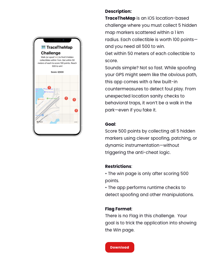 TraceTheMap challenge overview