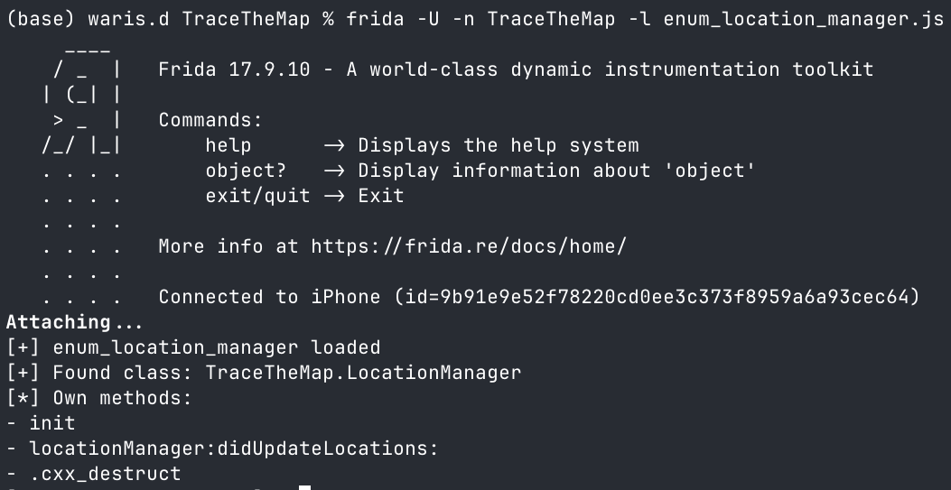 Enumerating TraceTheMap LocationManager methods
