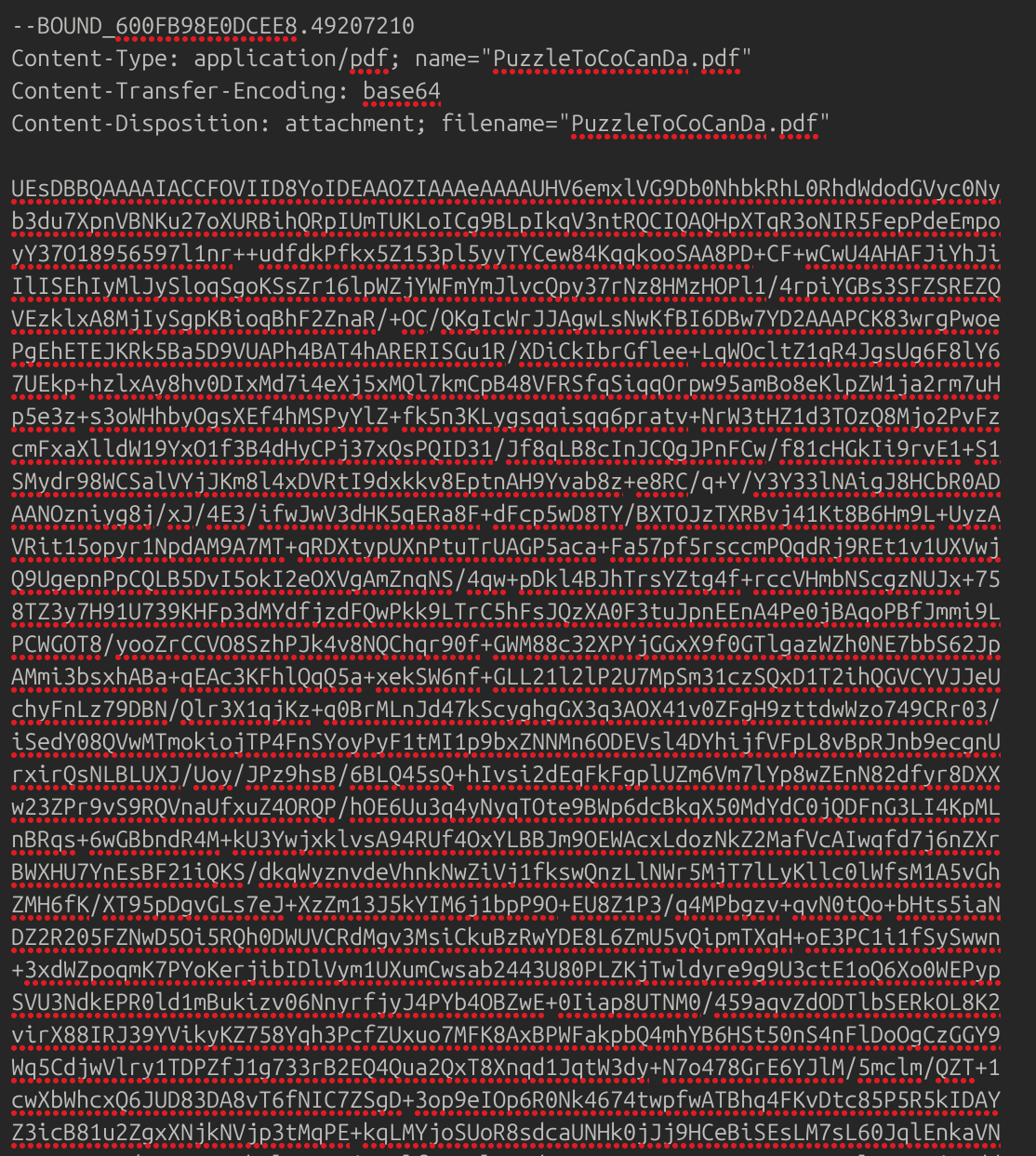 Base64 attachment decoding