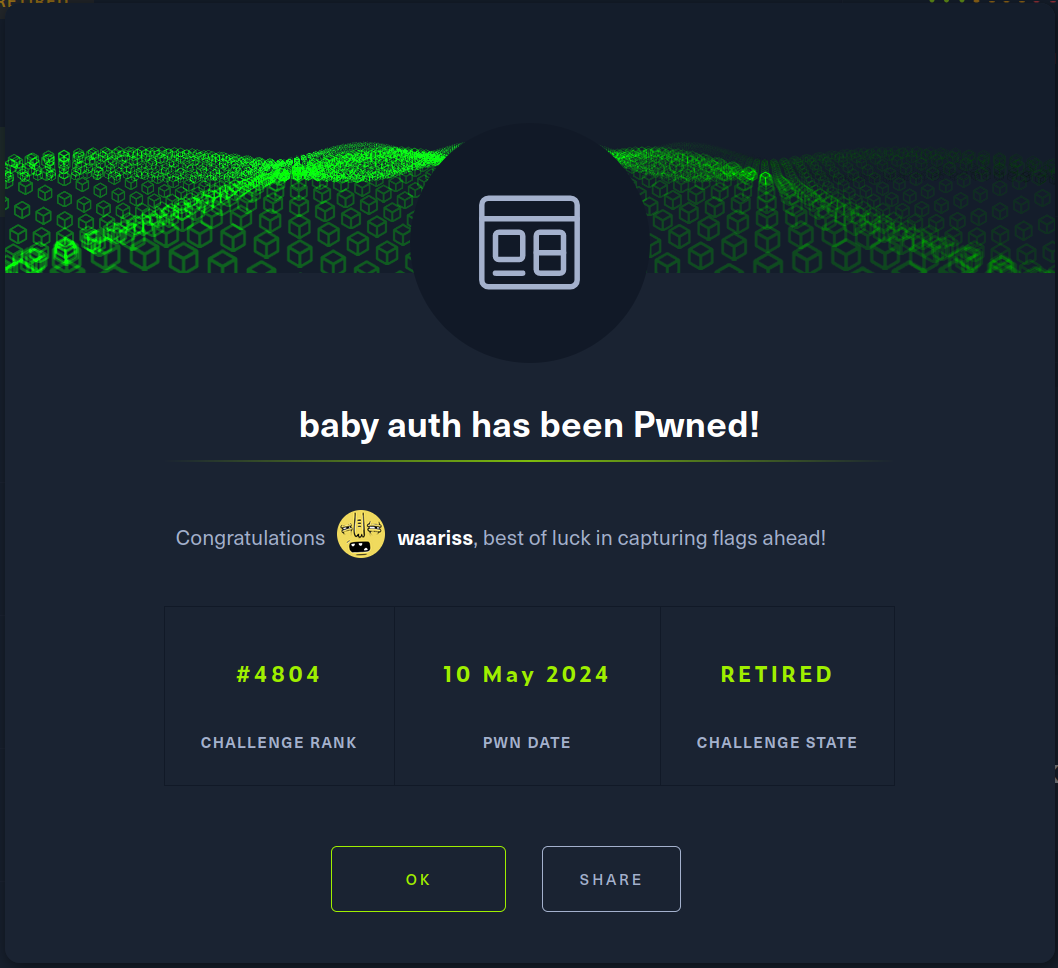 Baby Auth challenge