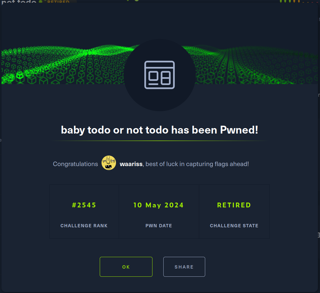 Baby Todo challenge