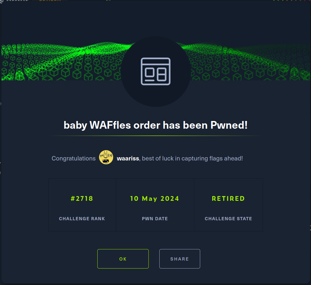 Baby WAFfles Order challenge