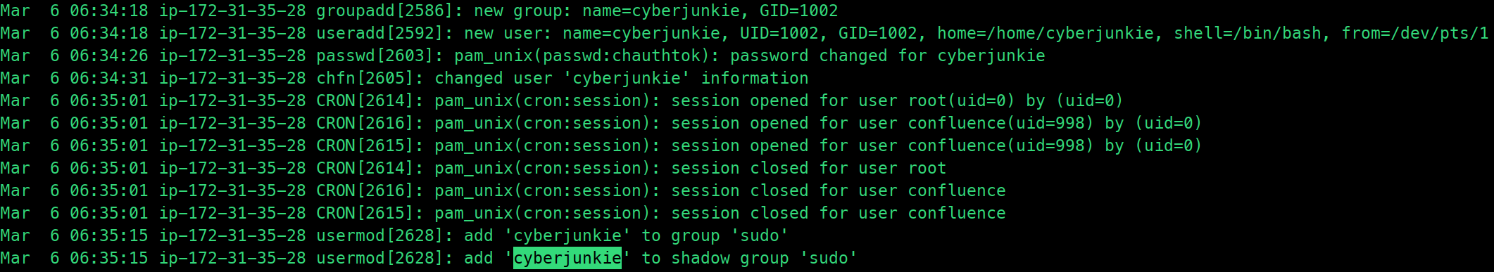Backdoor account creation