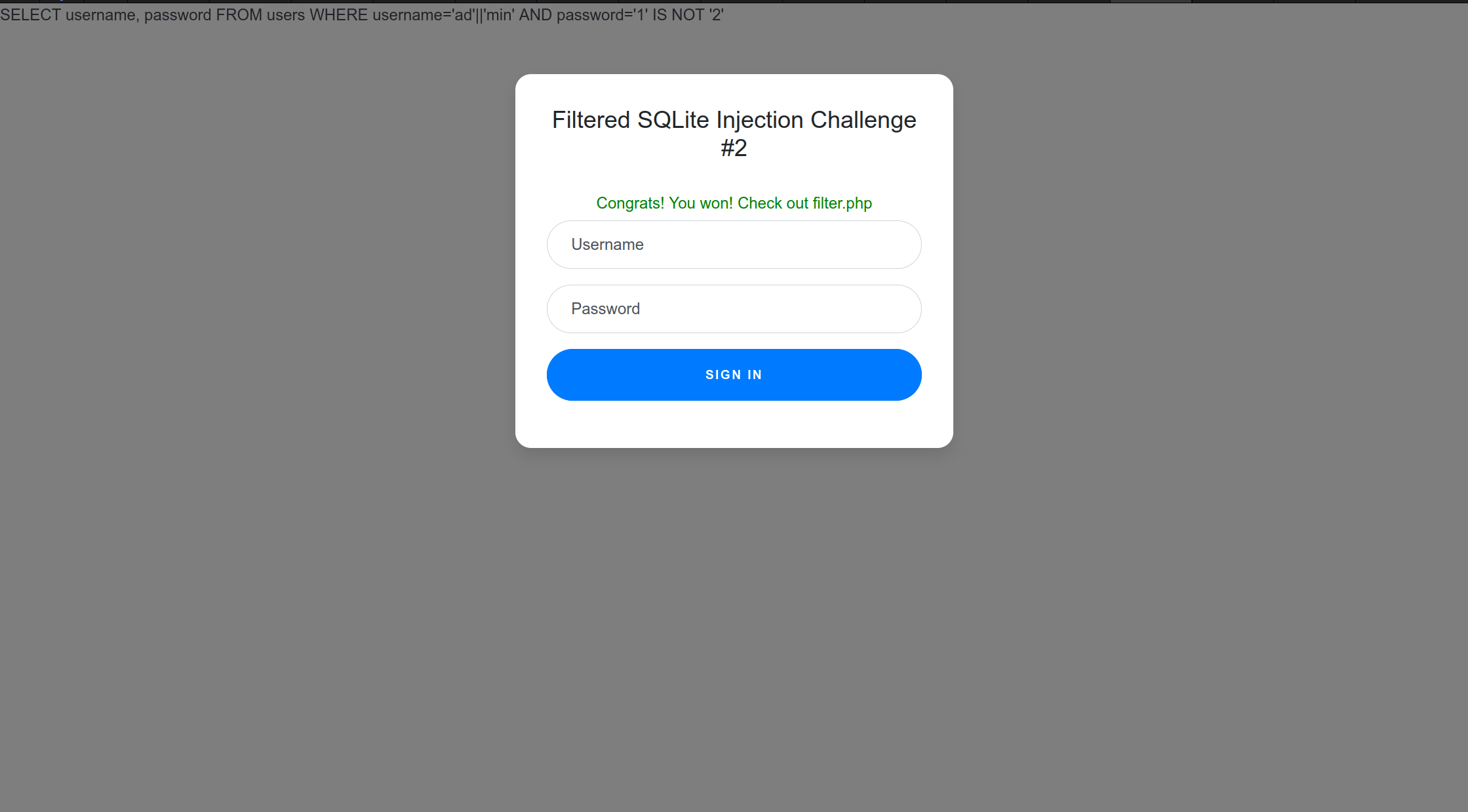 Authenticated result