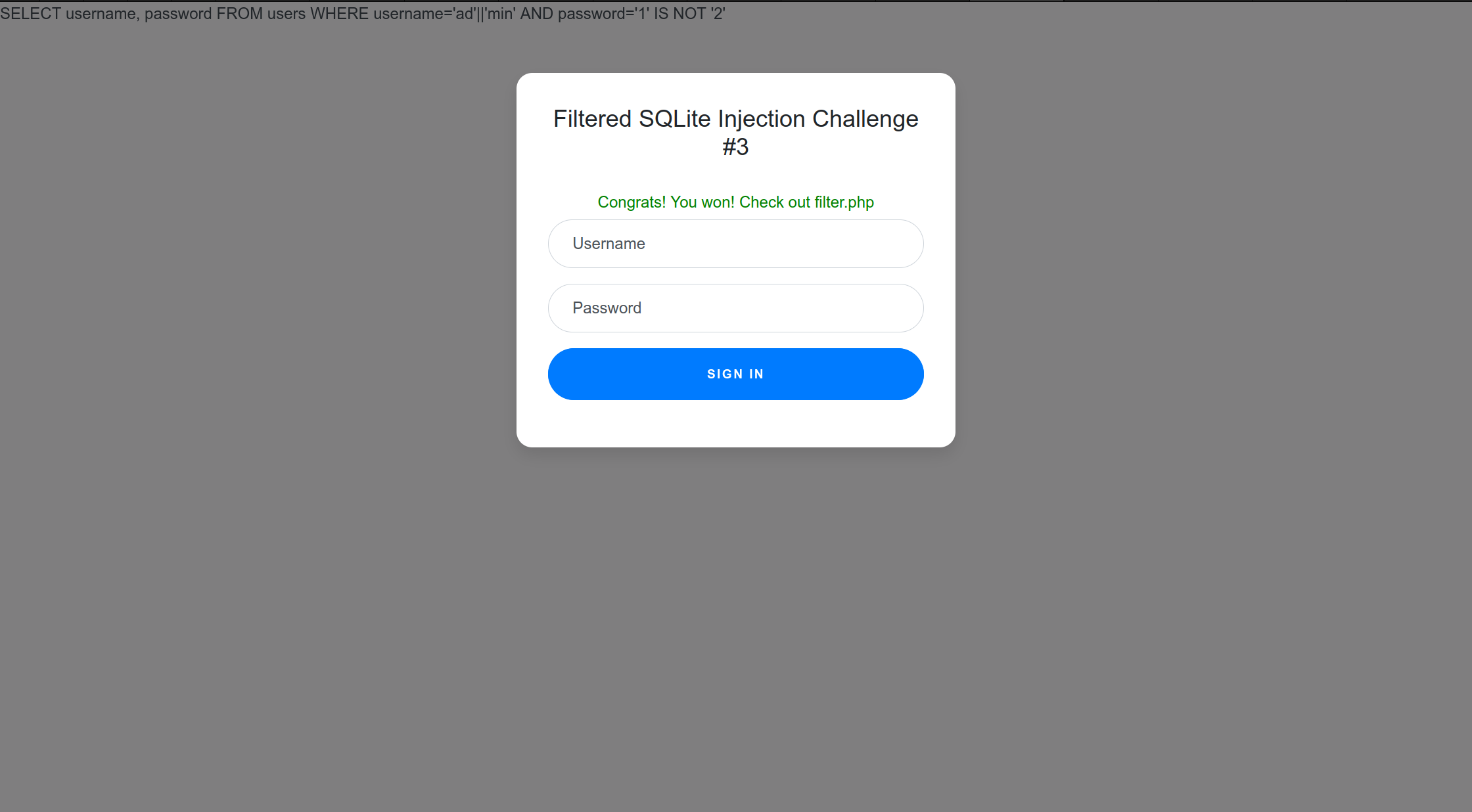 Authenticated result